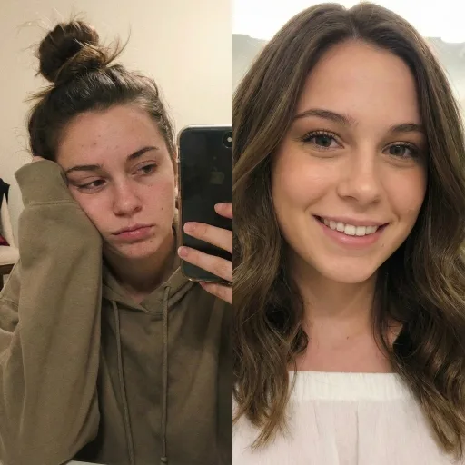 Glow up journey showing confidence boost